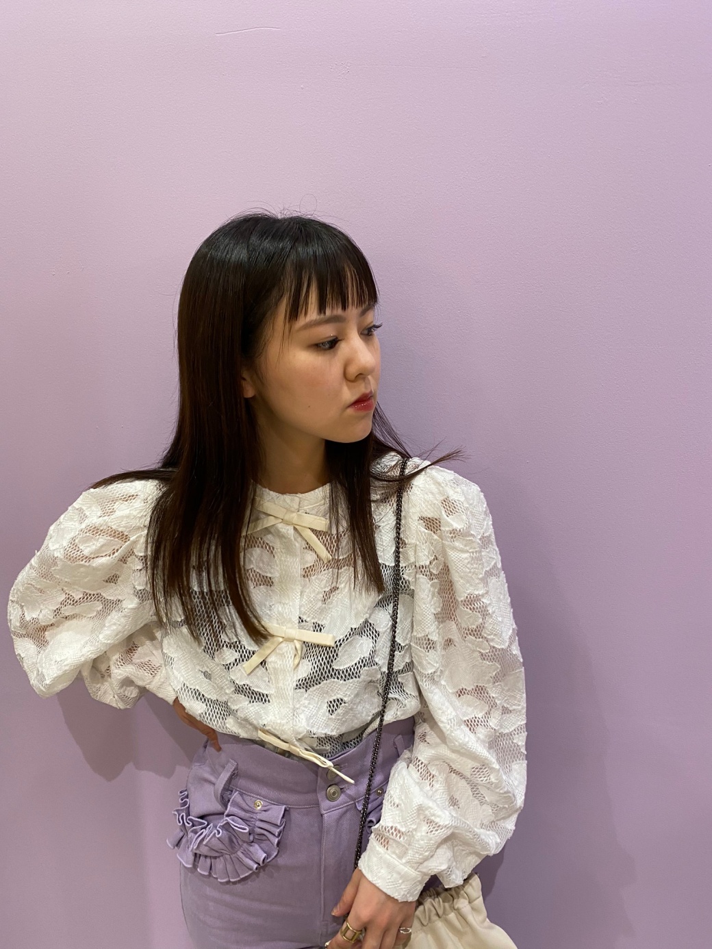 Rosé Muse organdy ribbon blouse ベージュ | adcmed.com