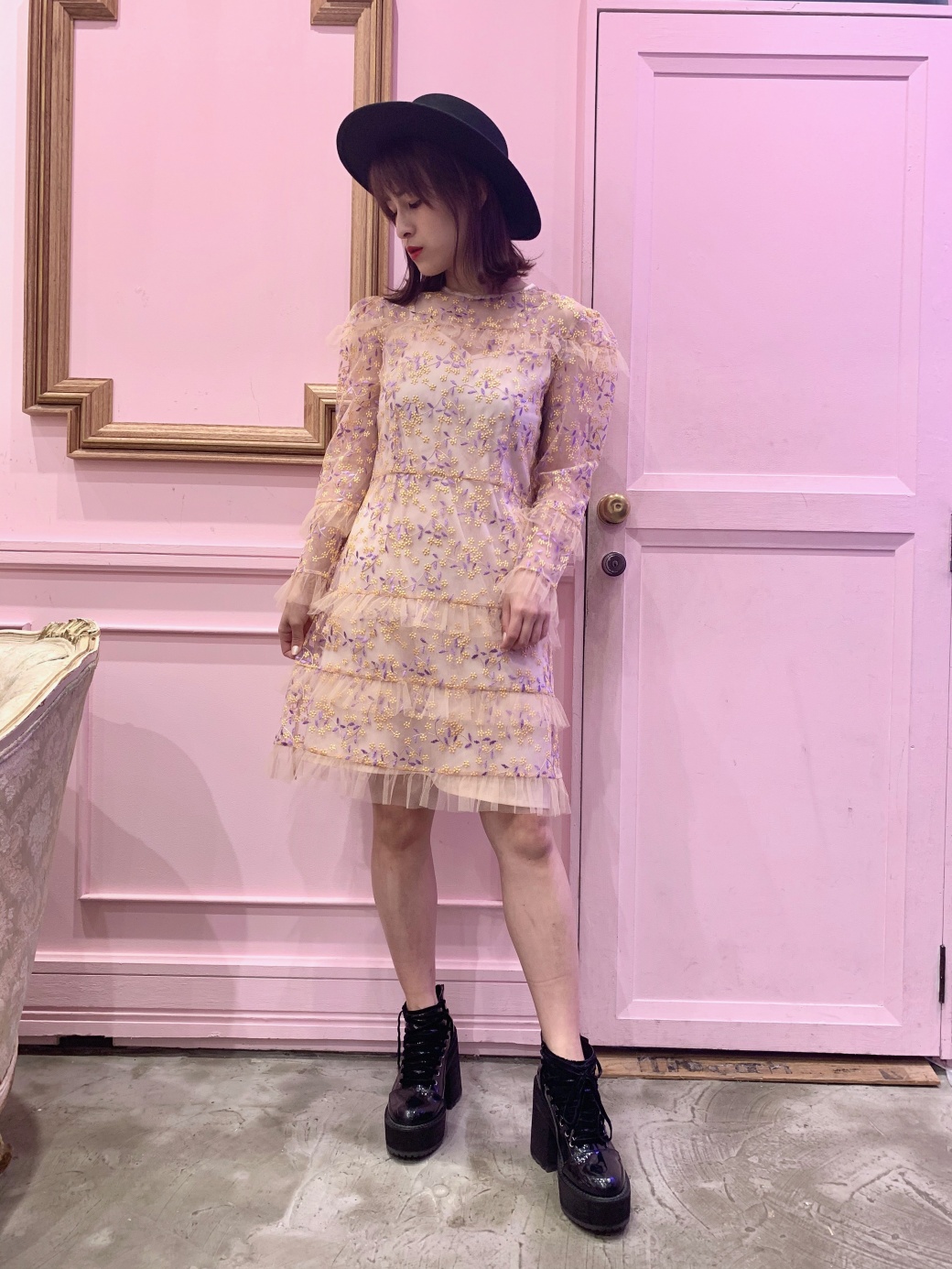 Flower Tulle One Piece 商品詳細 Honey Mi Honey