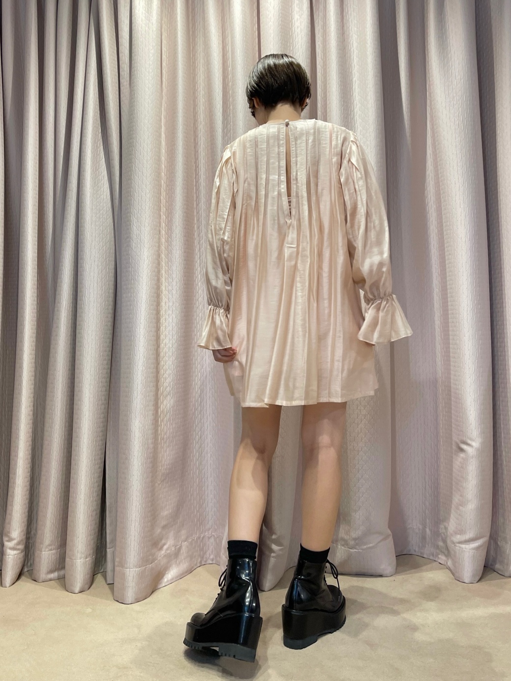 tuck pleats chiffon tunic one-piece | 商品詳細 | HONEY MI HONEY