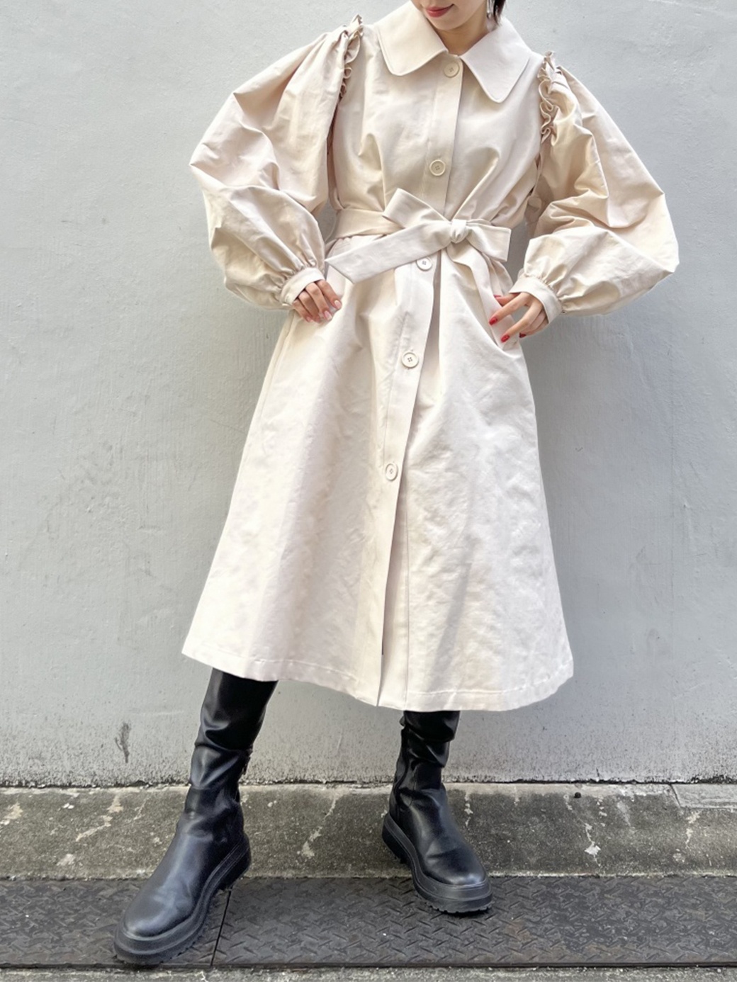 ハニーミーハニー shaggy volume sleeve coat コート-