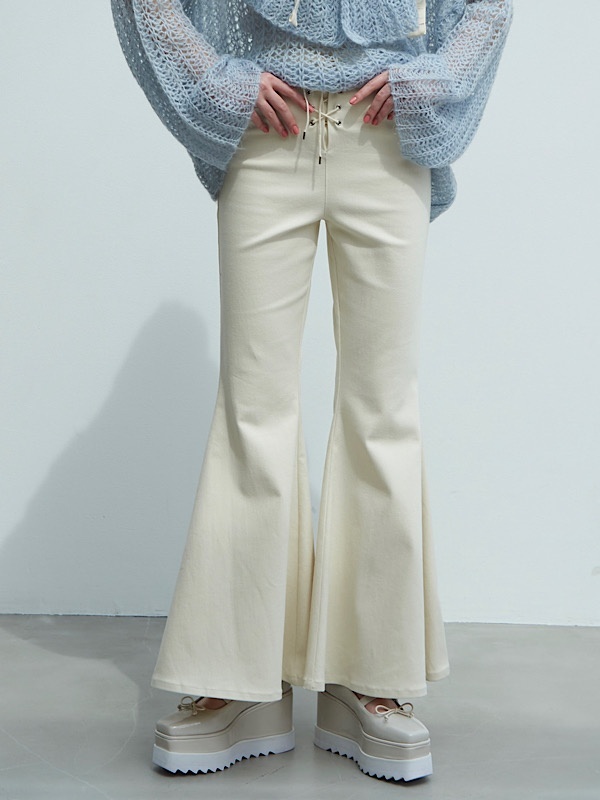 lace up flare chino pants | 商品詳細 | HONEY MI HONEY