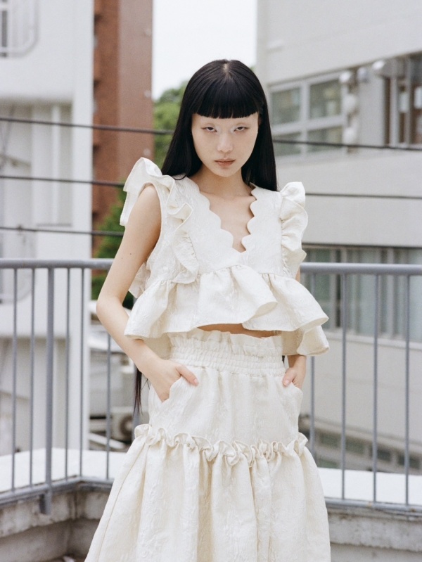 jacquard frill tops | 商品詳細 | HONEY MI HONEY