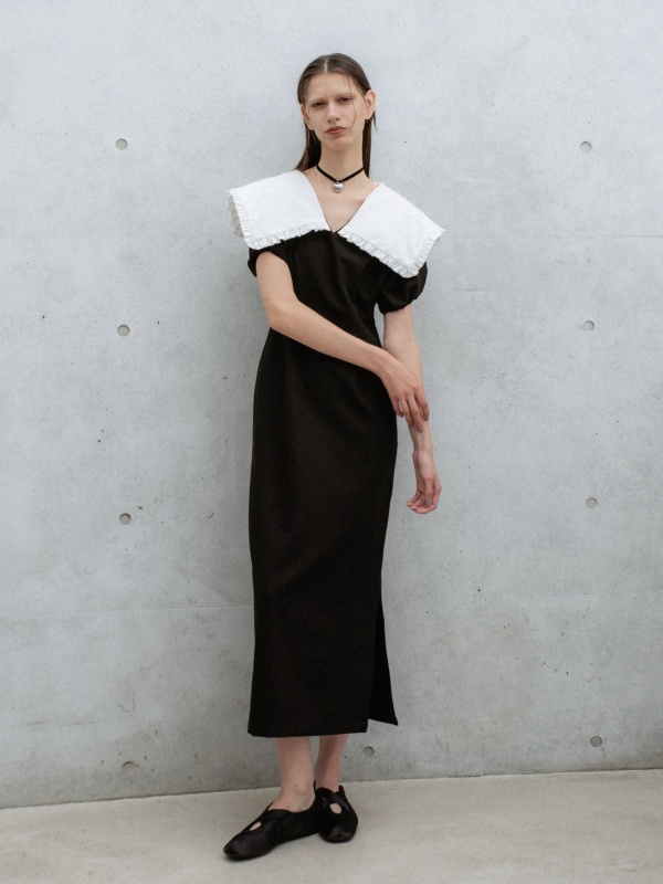 sailor puff sleeve long one-piece | 商品詳細 | HONEY MI HONEY